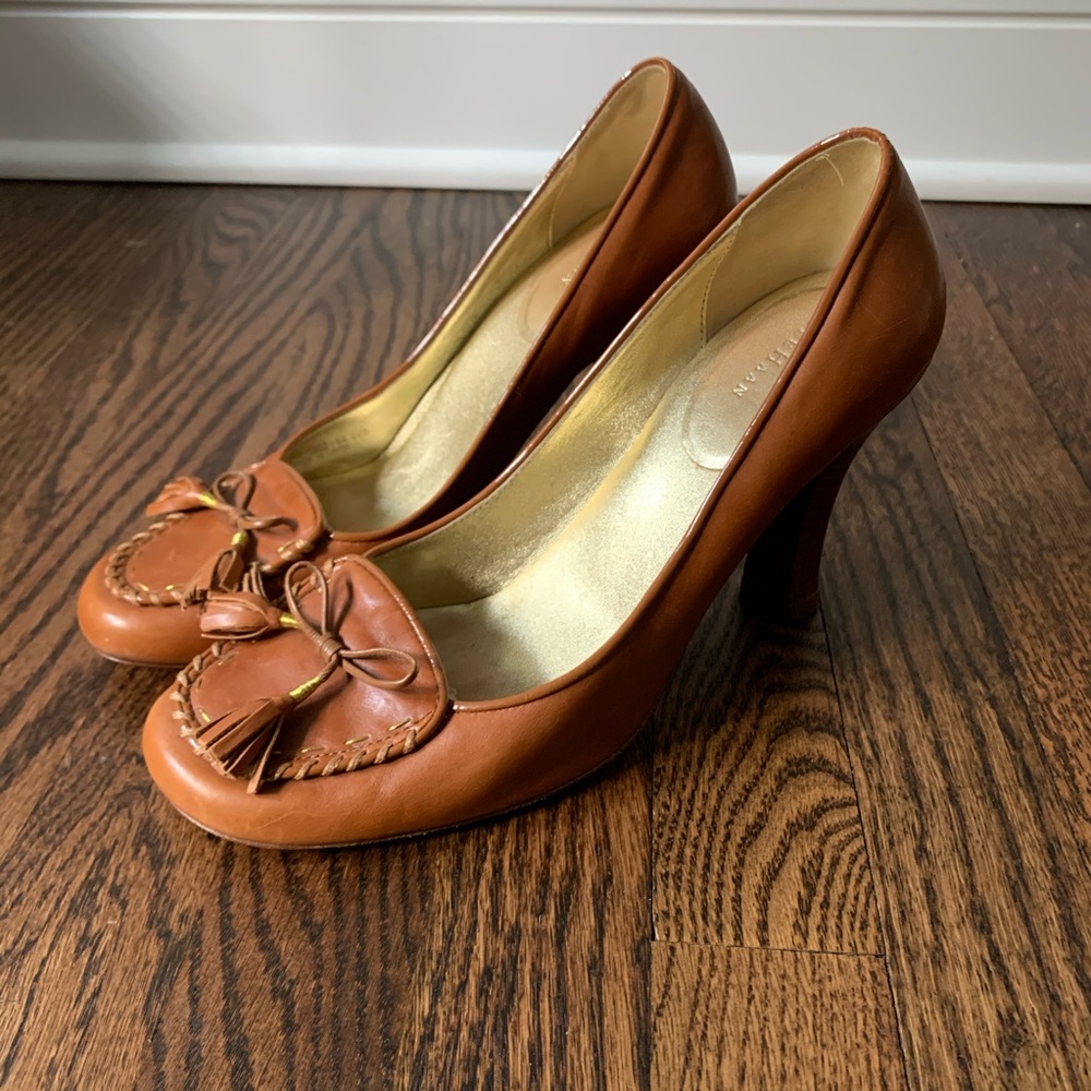 Cole Haan Leather High Heel Loafers